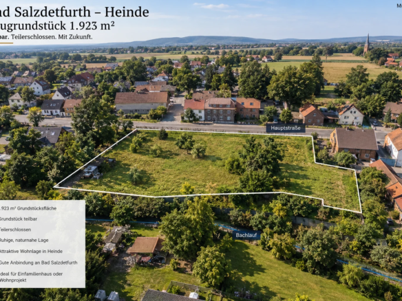 31162 Bad Salzdetfurth-Heinde – 1.923 m² Baugrundstück Teilerschlossen ( Teilbar )